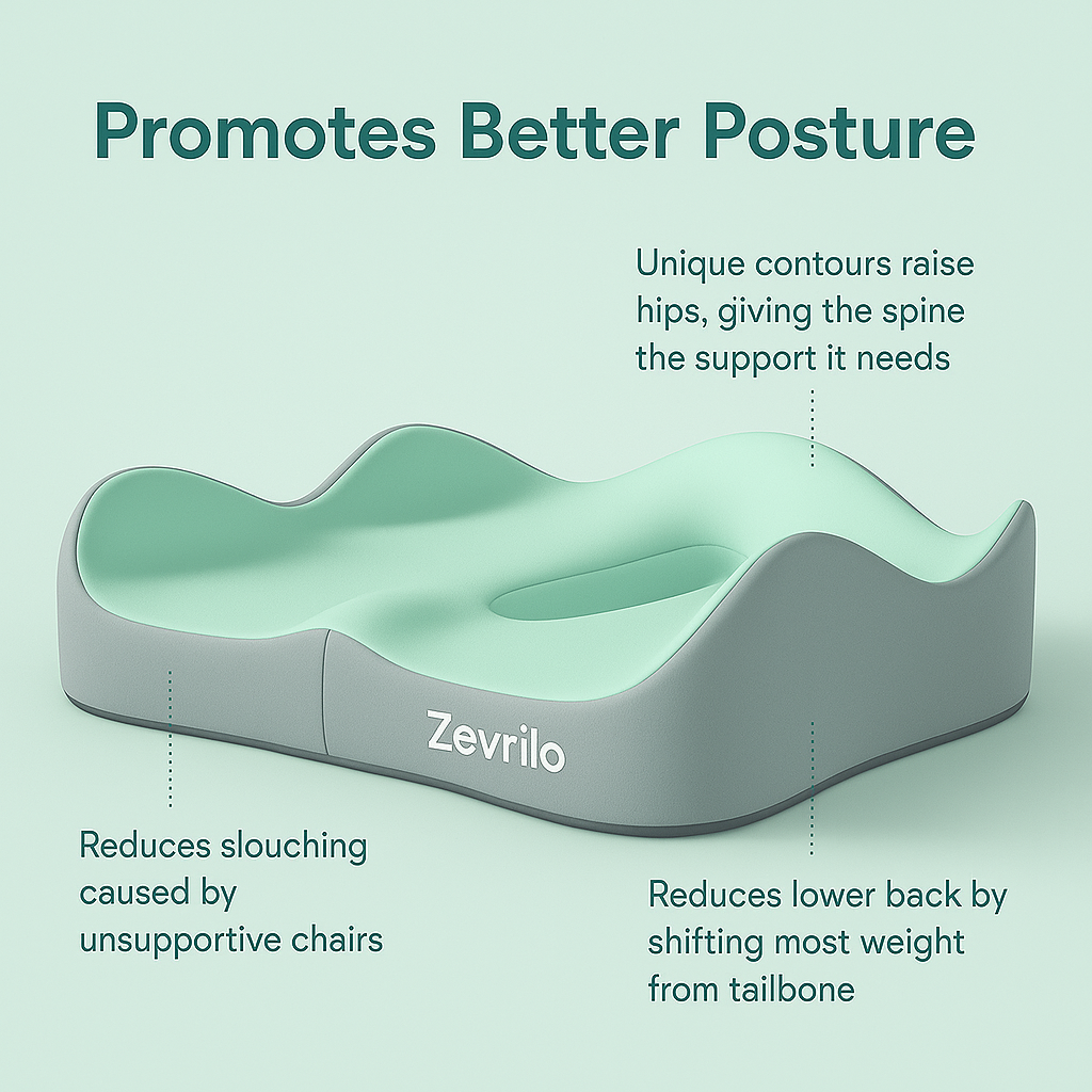 Zevrilo Comfort Pro - Ergonomic Seat Cushion