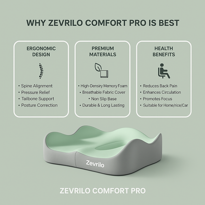 Zevrilo Comfort Pro - Ergonomic Seat Cushion