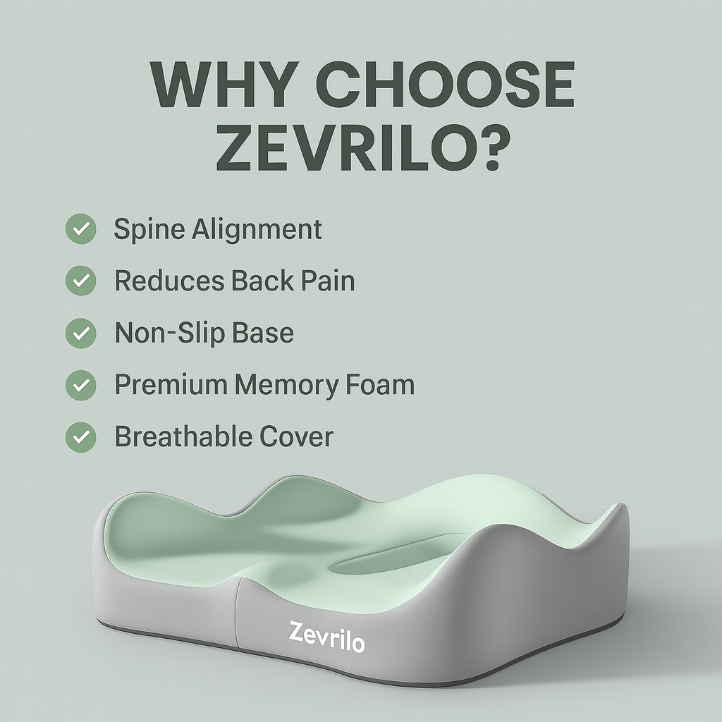 Zevrilo Comfort Pro - Ergonomic Seat Cushion